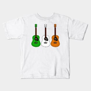 Acoustic Guitar Irish Flag Guitarist St Patrick's Day Kids T-Shirt